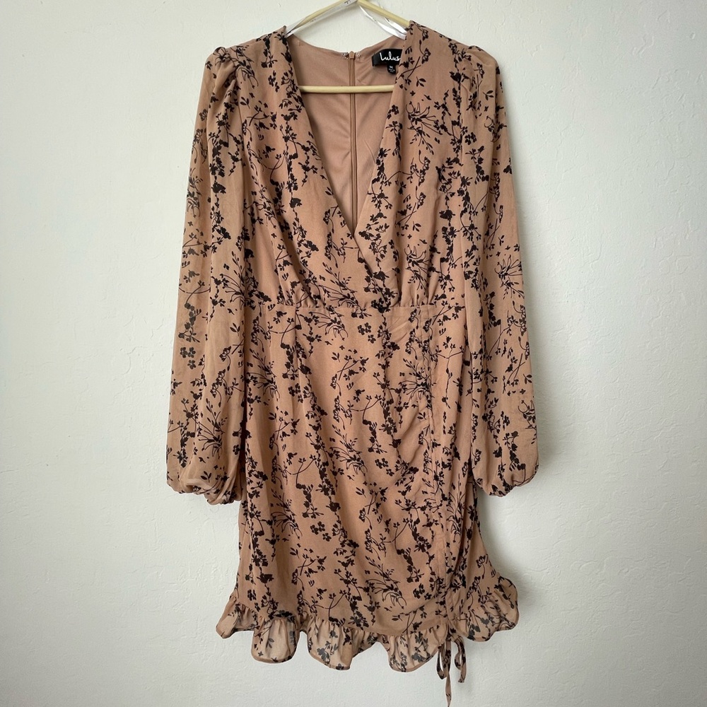 Brown casual short dress